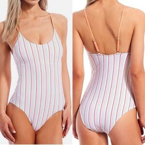 Roberta Roller Rabbit Multicolor Striped One Piece Swimsuit
